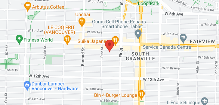 map of 115 1675 W 10TH AVENUE